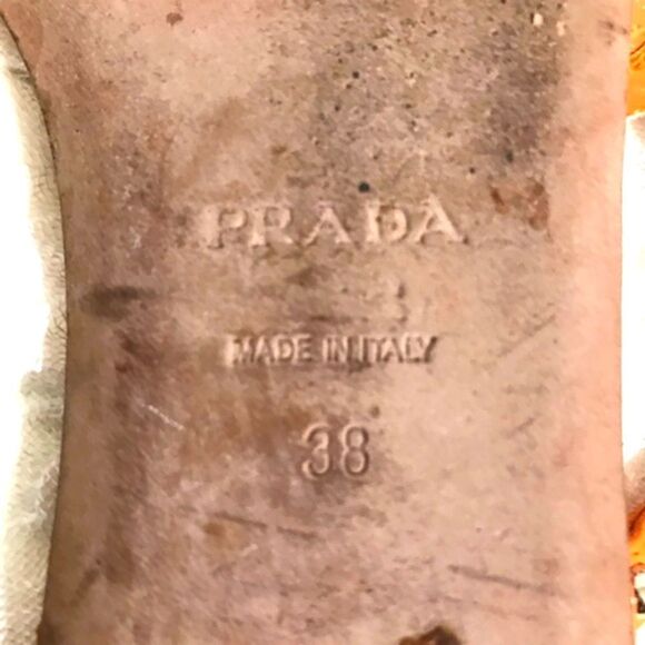 Prada Stud Tassel Orange Leather Sandals Size 38 - Picture 9 of 9